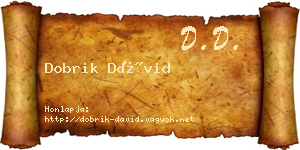 Dobrik Dávid névjegykártya
